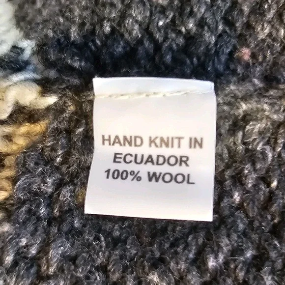 Camp Kitschy Knit Gray Chunky Wool Open Front Belt Starsky Cardigan Size 52 NWT